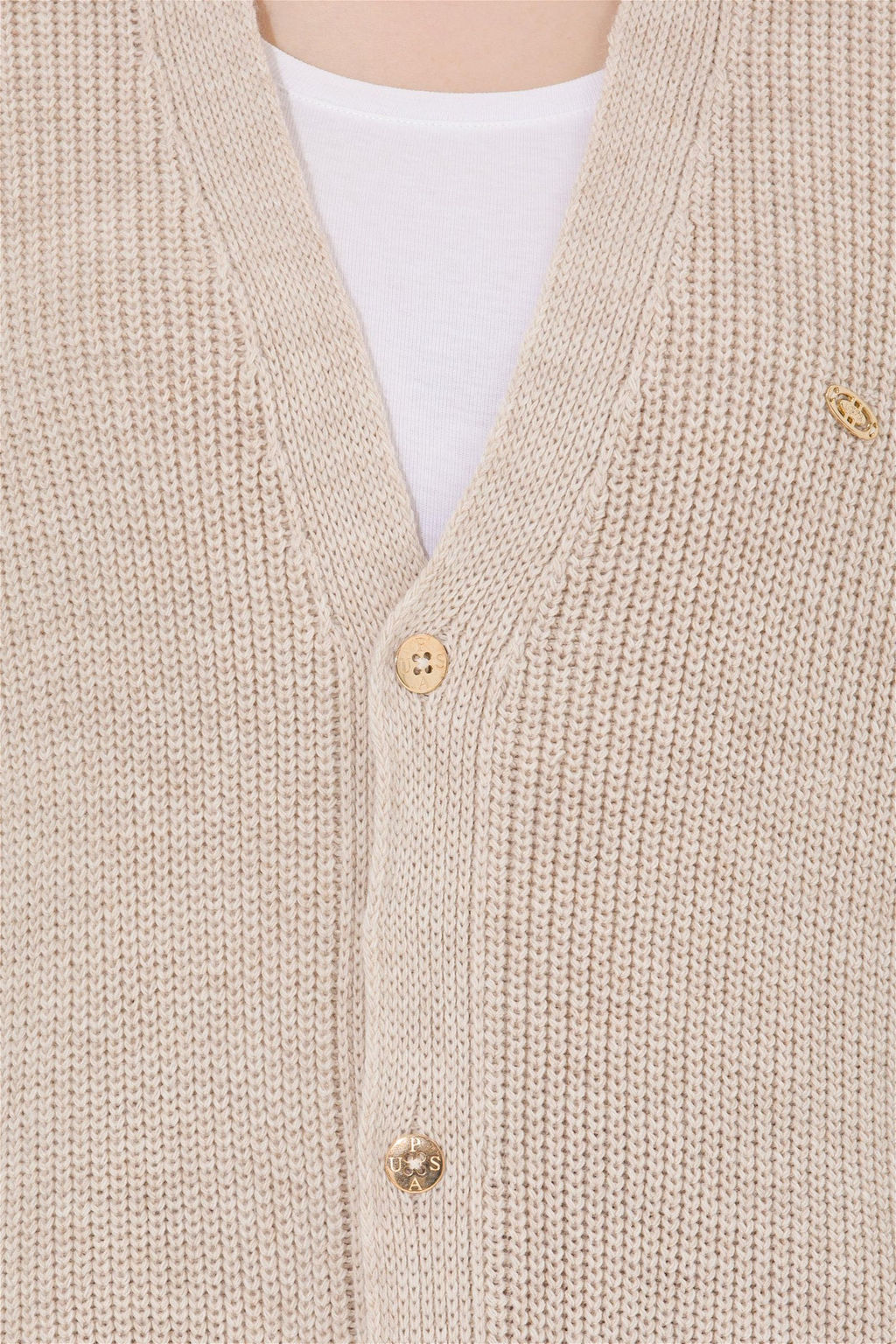 U. S. Polo Assn Женский кремовый трикотажный кардиган - U.s. polo assn фото 12