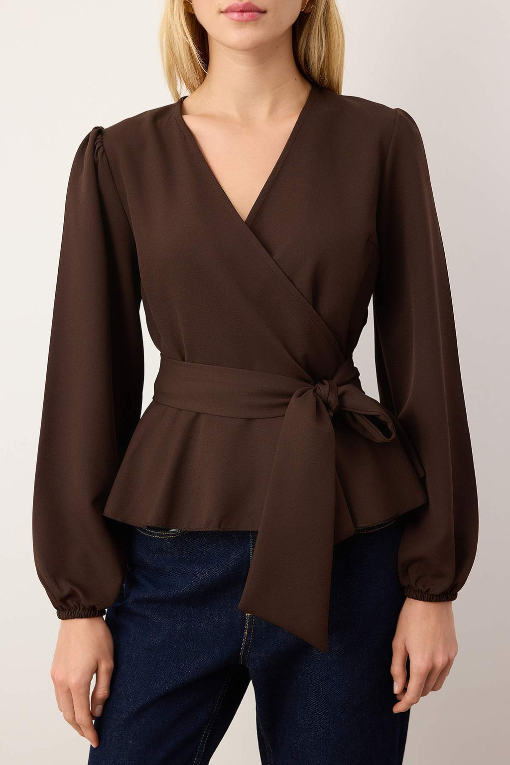 Trendyolmilla K?rm?z? Kruvaze Baglama Detayl? Dokuma Bluz TWOAW20BZ1089  фото 18