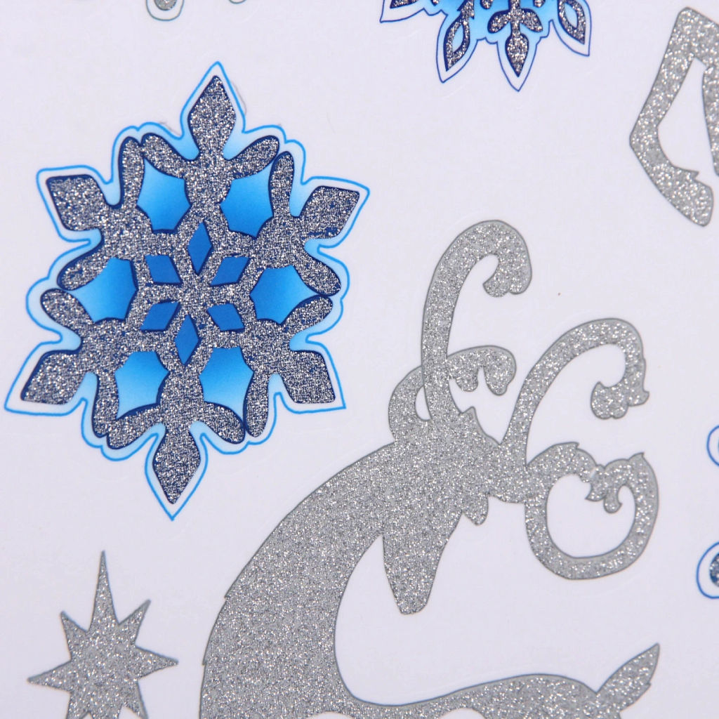 Цена за 4 шт. Наклейка на стекло "Волшебная зима" 41*19 см, микс