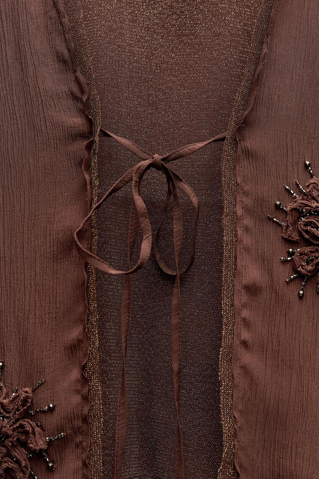 SHORT BEADED JACKET WITH EMBROIDERY - Zara фото 8