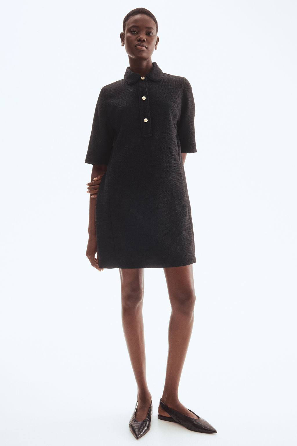Vestido de boucl? con cuello camisero - H&m фото 5