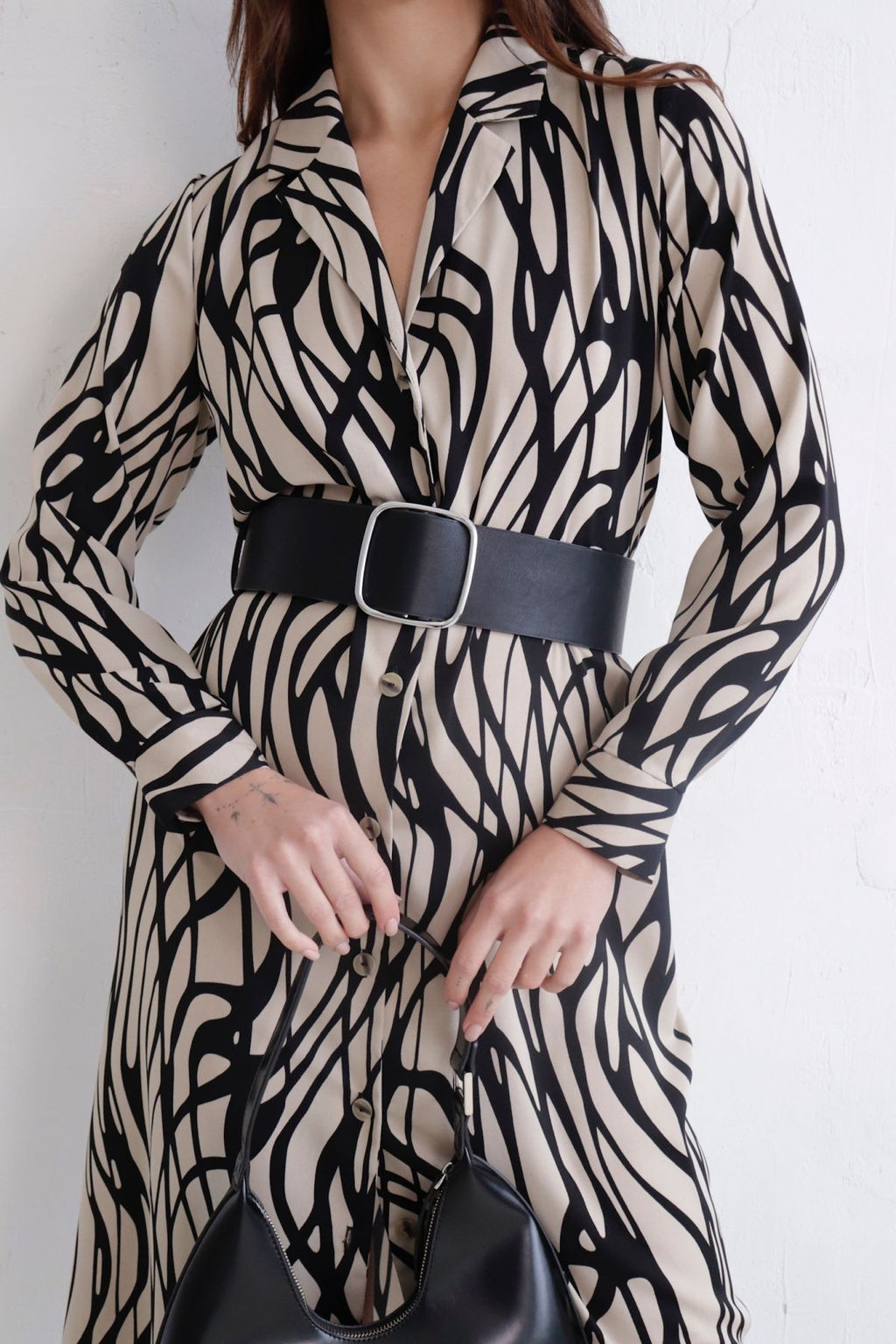 Платье-рубашка с английским воротником принт - Martichelli фото 368