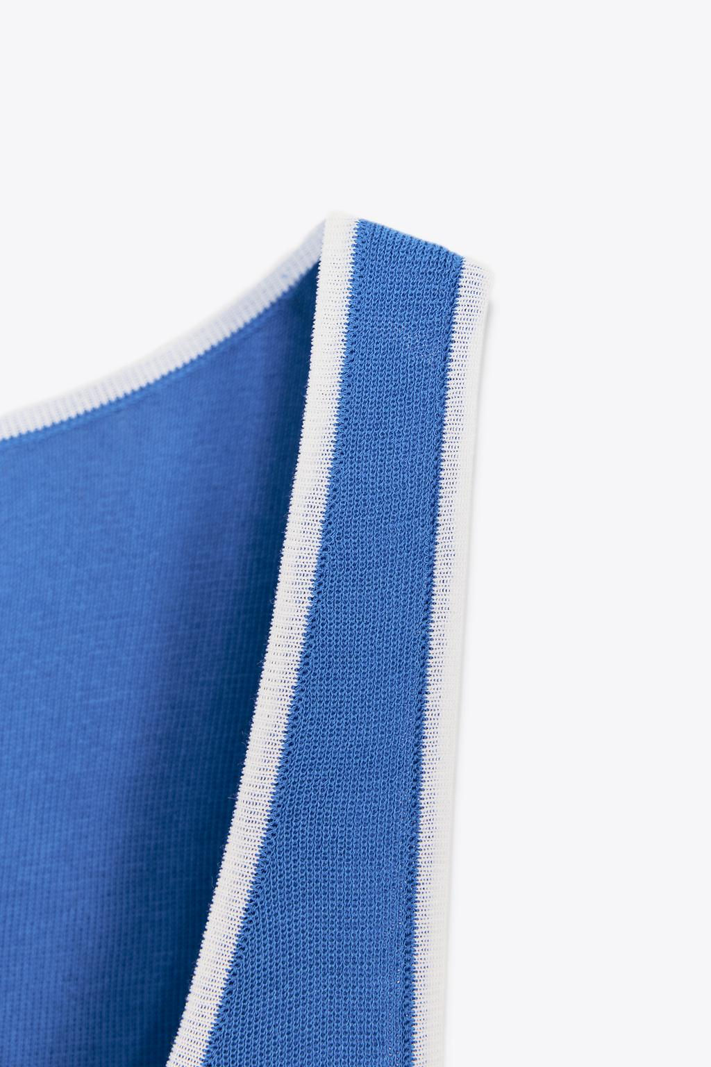 CONTRAST TRIM KNIT TOP - Zara фото 8