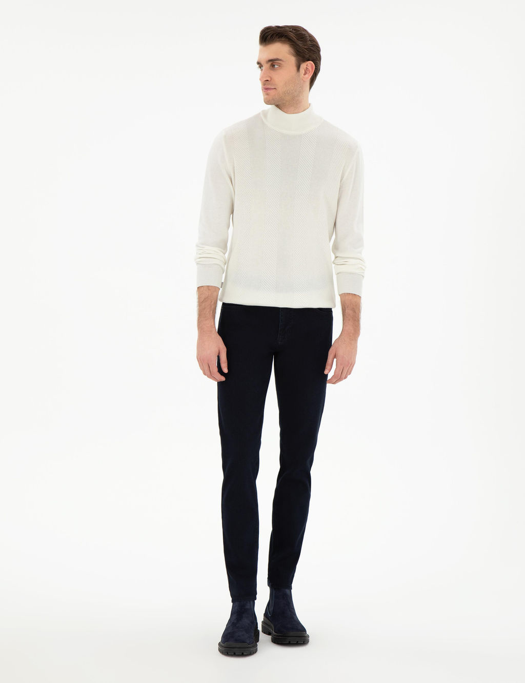 Ekru Slim Fit Kazak