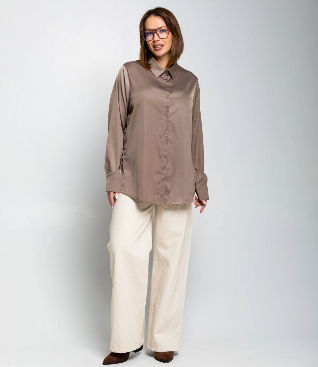Рубашка #ОКТ085005, капучино