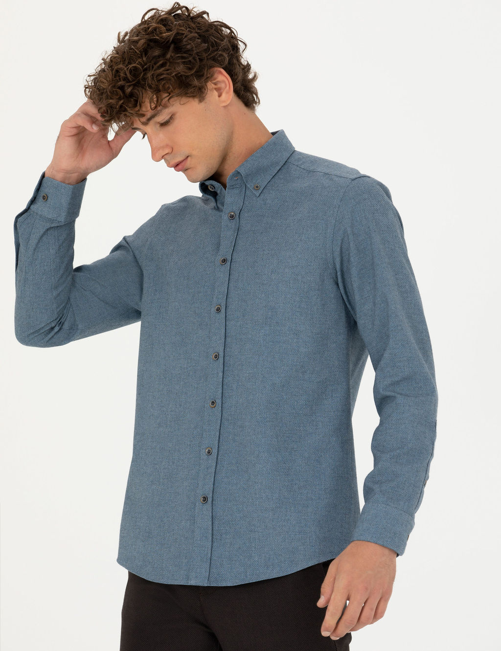 Mavi Slim Fit Uzun Kollu G_mlek