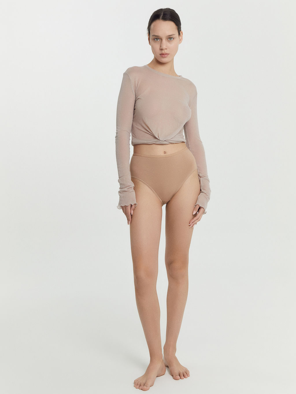 Цена за 2 штуки! Трусы женские макси набор (3 шт.) в бежевых цветах - Mark formelle фото 2