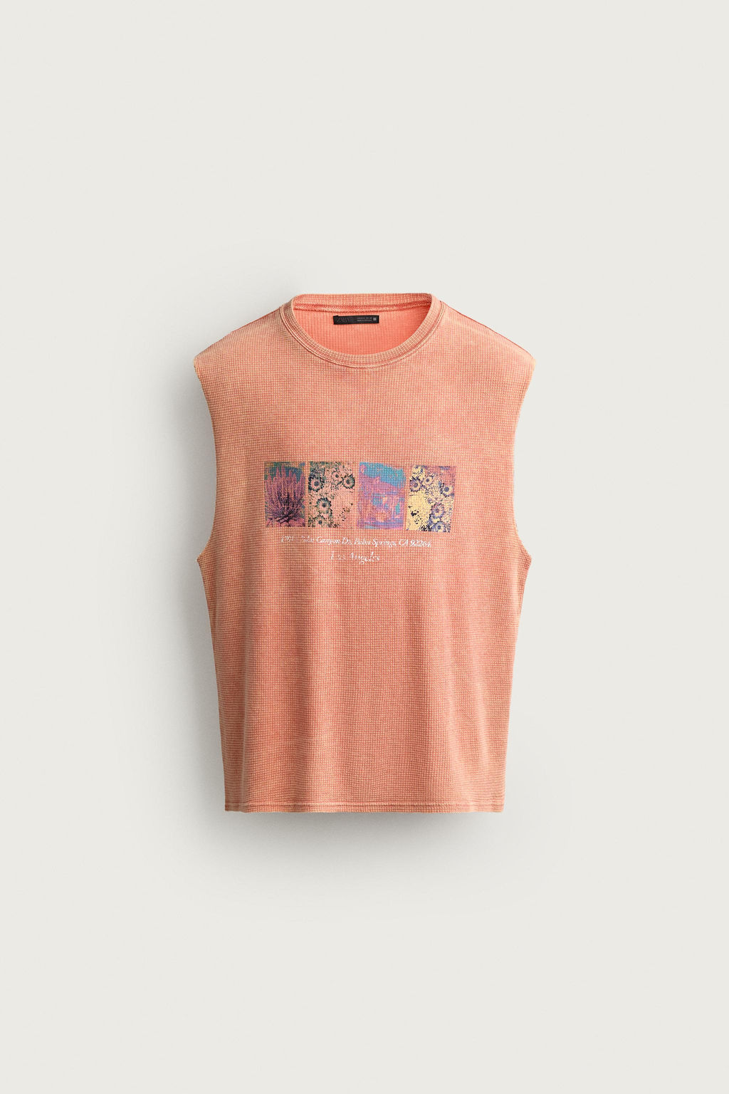CAMISETA TANK PUNTO ESTAMPADO / Coral rojo