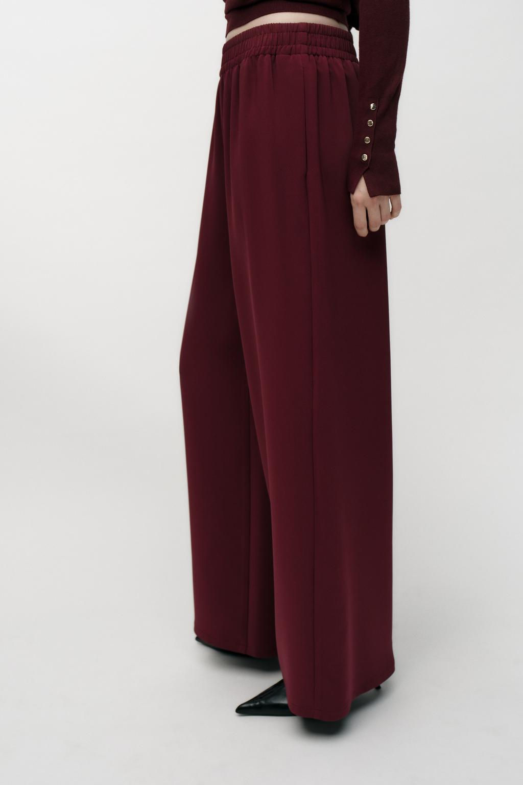 WIDE-LEG CREPE TROUSERS - Zara фото 3