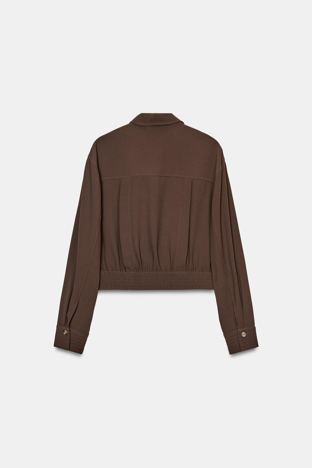 CAMISA CORTA TRABILLAS HOMBROS / Marr?n - Zara фото 8