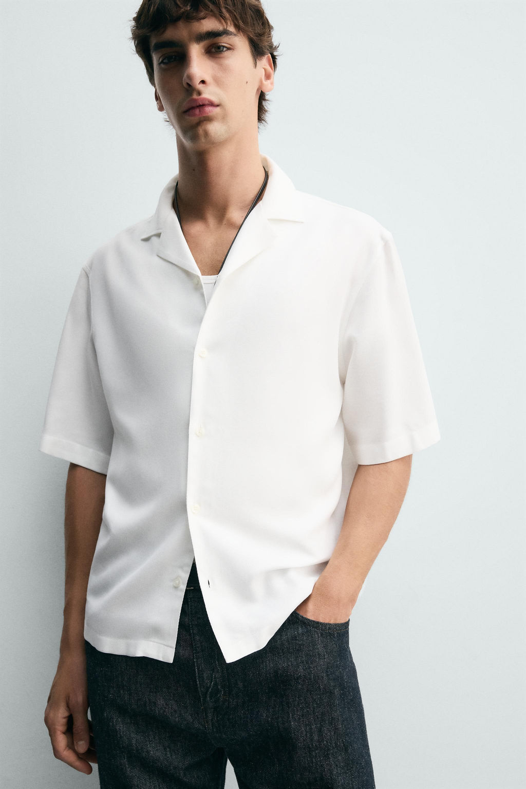 CAMISA FLUIDA BOXY FIT / Blanco roto - Zara фото 6