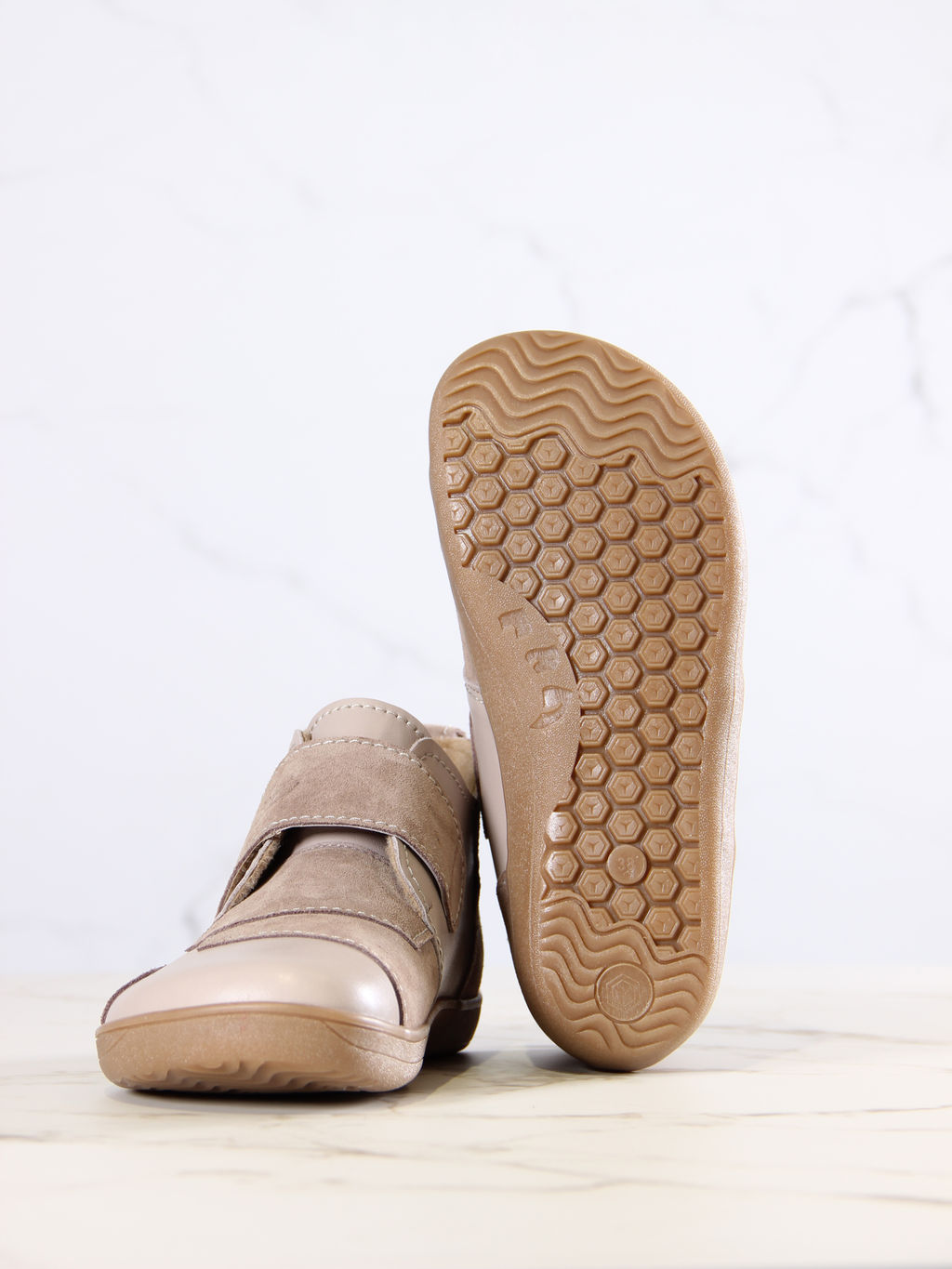 Босоногие ботинки EDART 206.NATAbr.Визон+капучино замша/шерсть