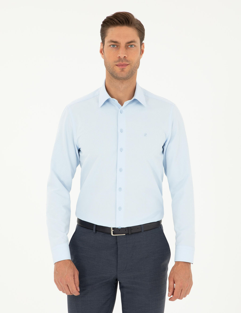 A__k Mavi Slim Fit Arm_rl_ Uzun Kollu G_mlek