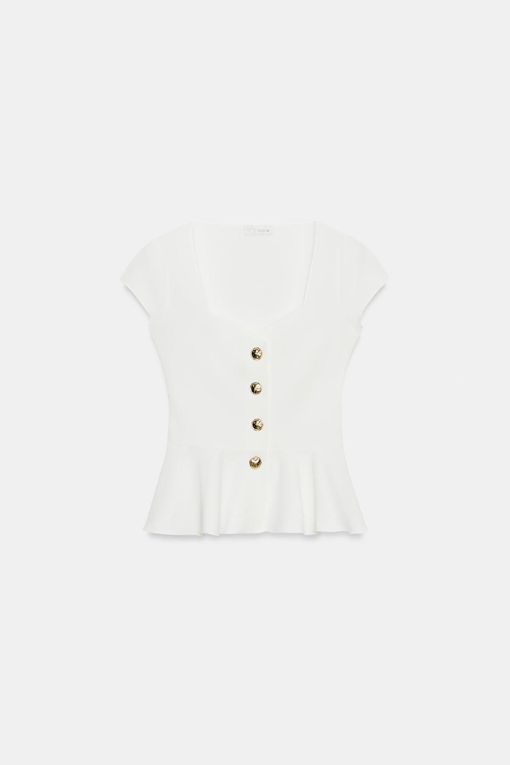 TOP PEPLUM BOTONES / Rojo - Zara фото 31