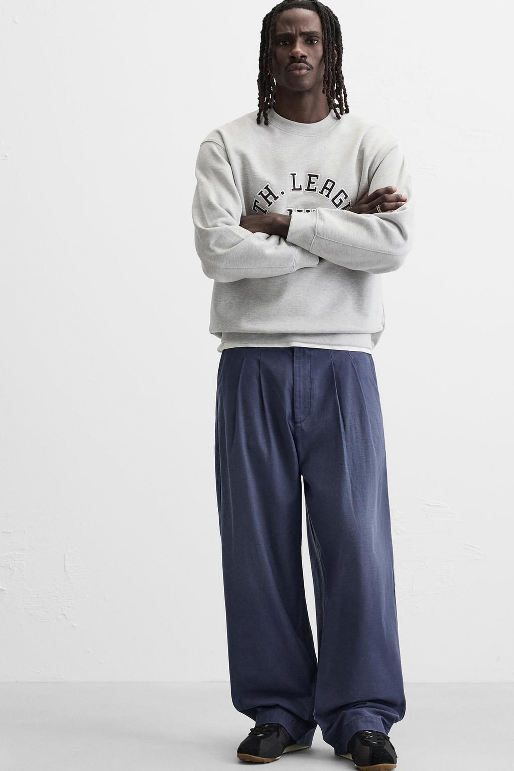 RELAXED FIT PLEATED JEANS - Zara фото 5