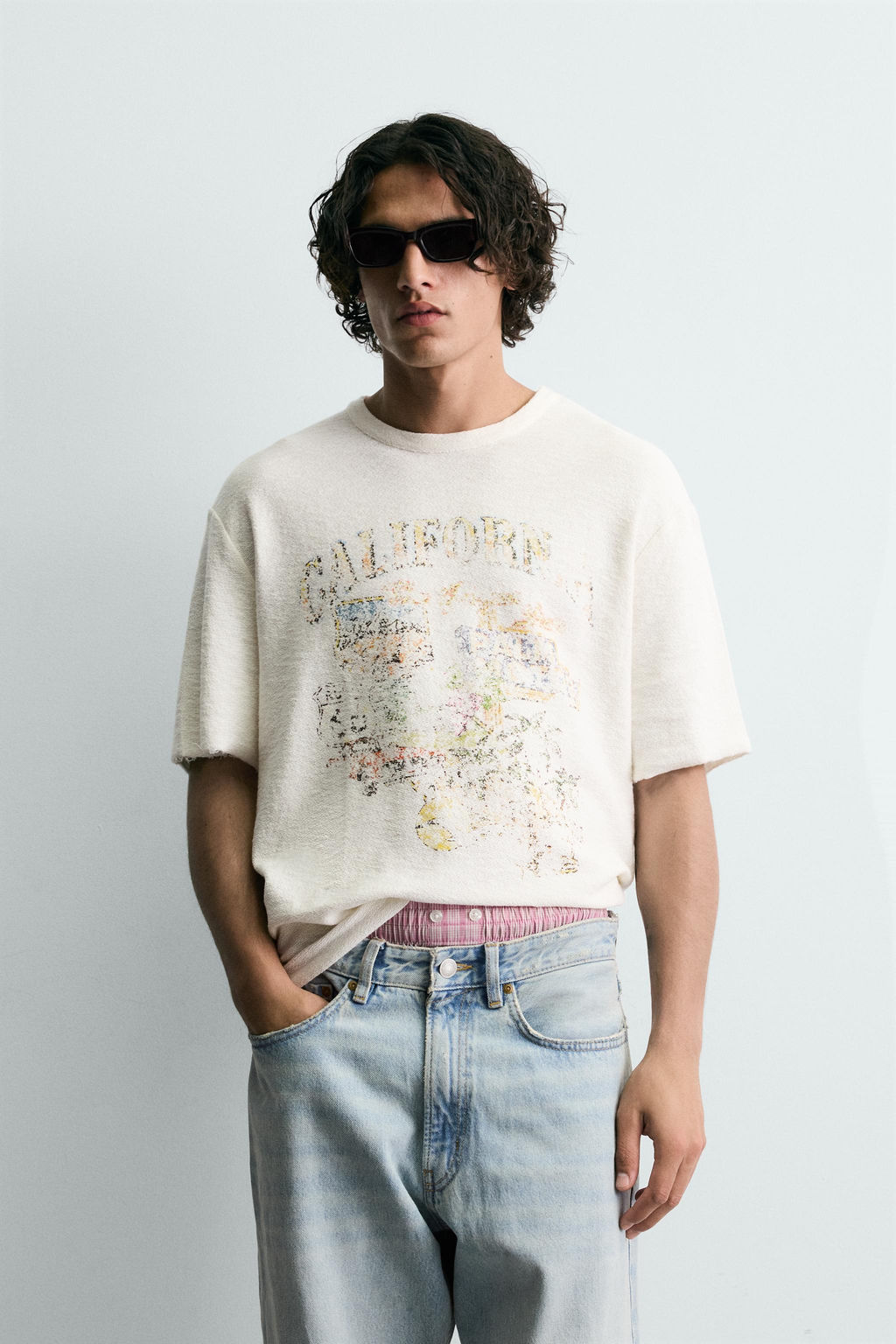 CAMISETA PUNTO ESTAMPADO LAVADO / Crudo