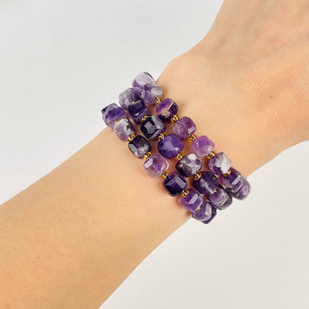 Бусины для украшений из Аметиста (42 бусины) 37 см