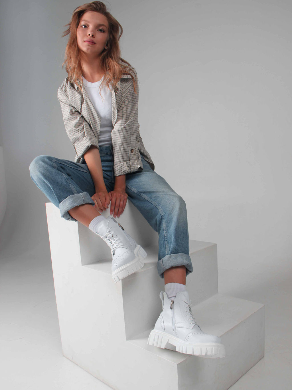 Ботинки 338.21153w. Белый/Байка