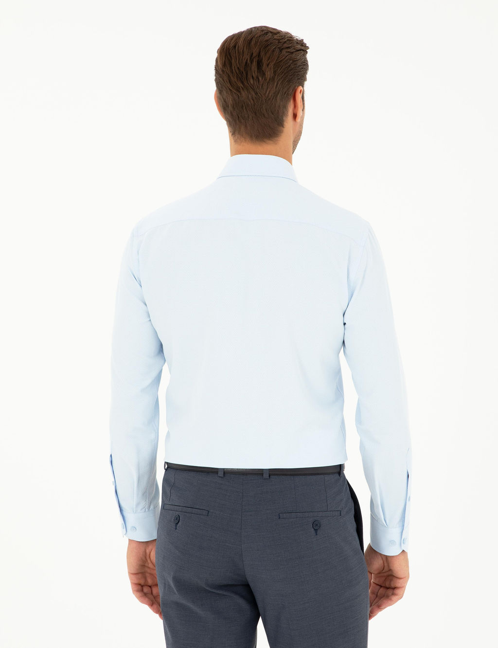 A__k Mavi Slim Fit Arm_rl_ Uzun Kollu G_mlek