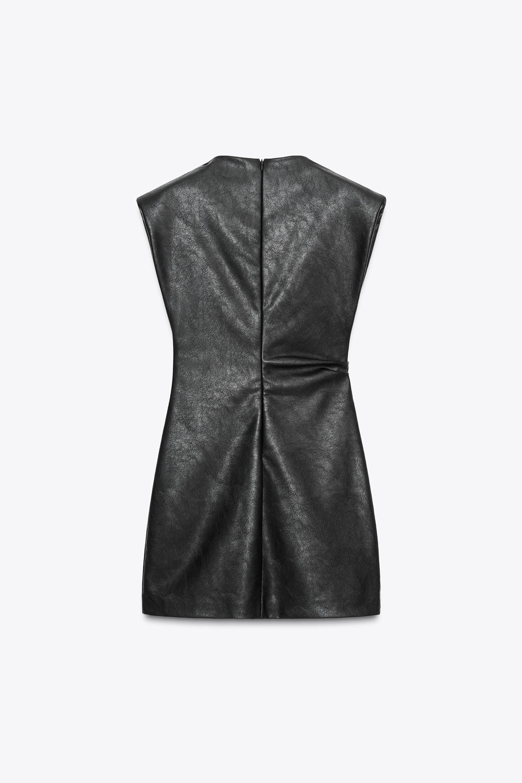 FAUX LEATHER SHORT DRESS WITH SHOULDER PADS - Zara фото 8