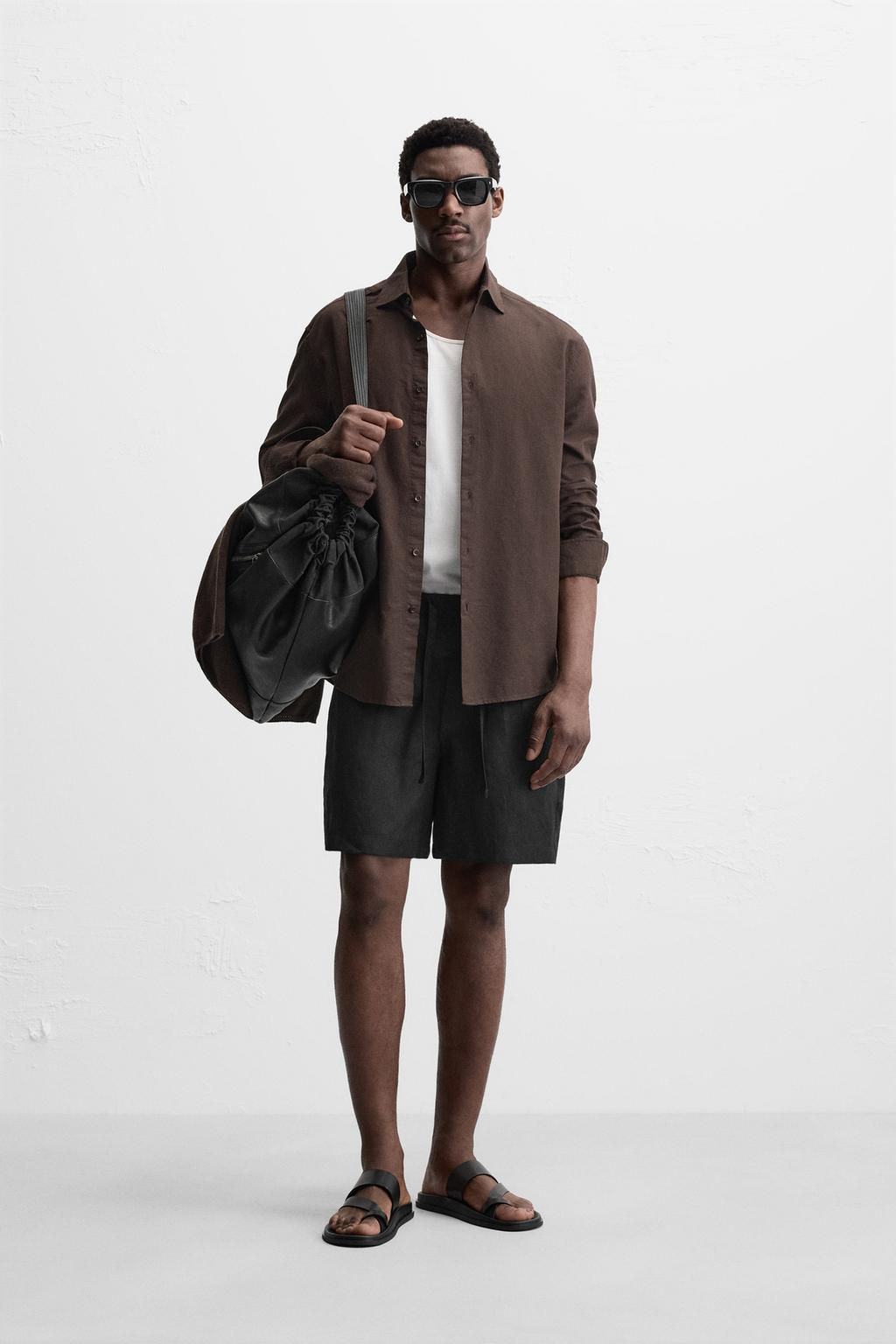 100% LINEN BERMUDA SHORTS - Zara фото 28
