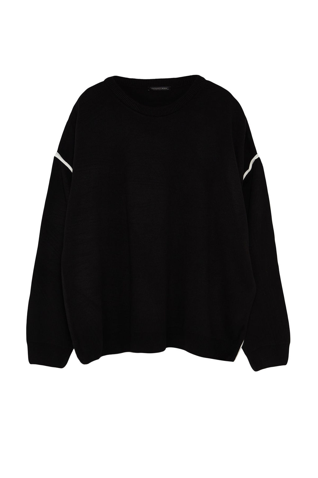 TRENDYOL MAN Siyah Buyuk Beden Oversize Fit Genis Kal?p Biye Detayl? Triko Kazak TMNAW24AN00000 - Trendyolmilla фото 14