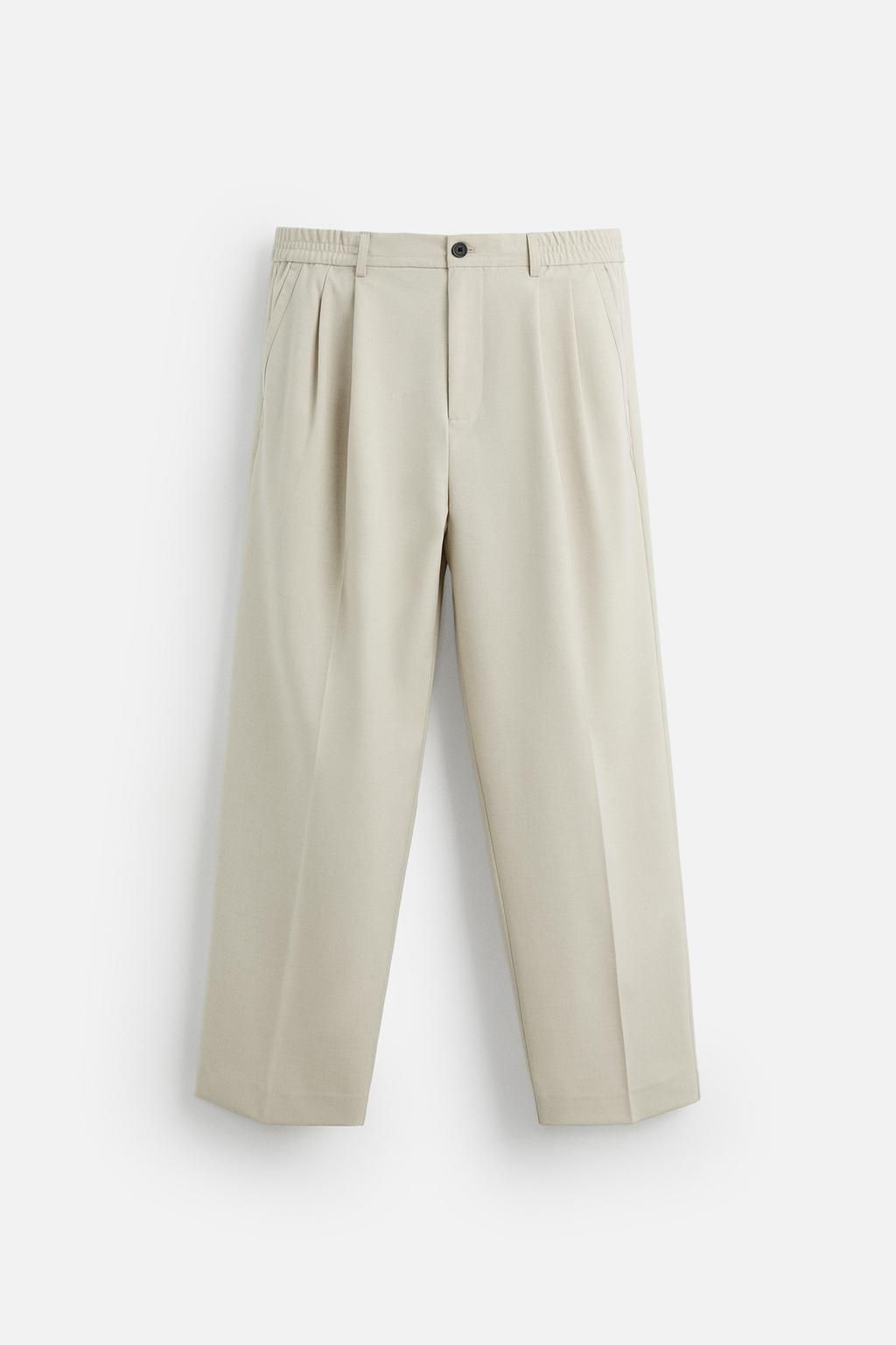 WIDE FIT PLEATED TROUSERS - Zara фото 7
