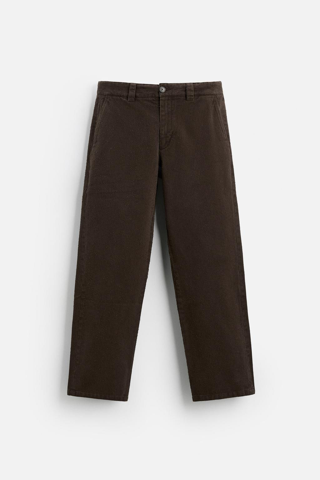 TEXTURED STRAIGHT-LEG TROUSERS - Zara фото 6