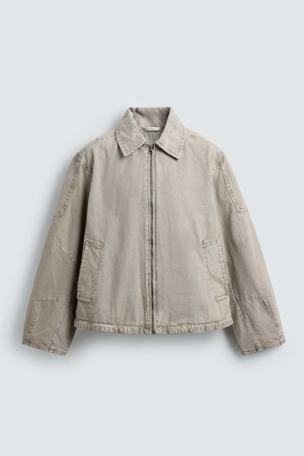 CAZADORA BOXY FIT LAVADA / Gris / Tostado - Zara фото 7