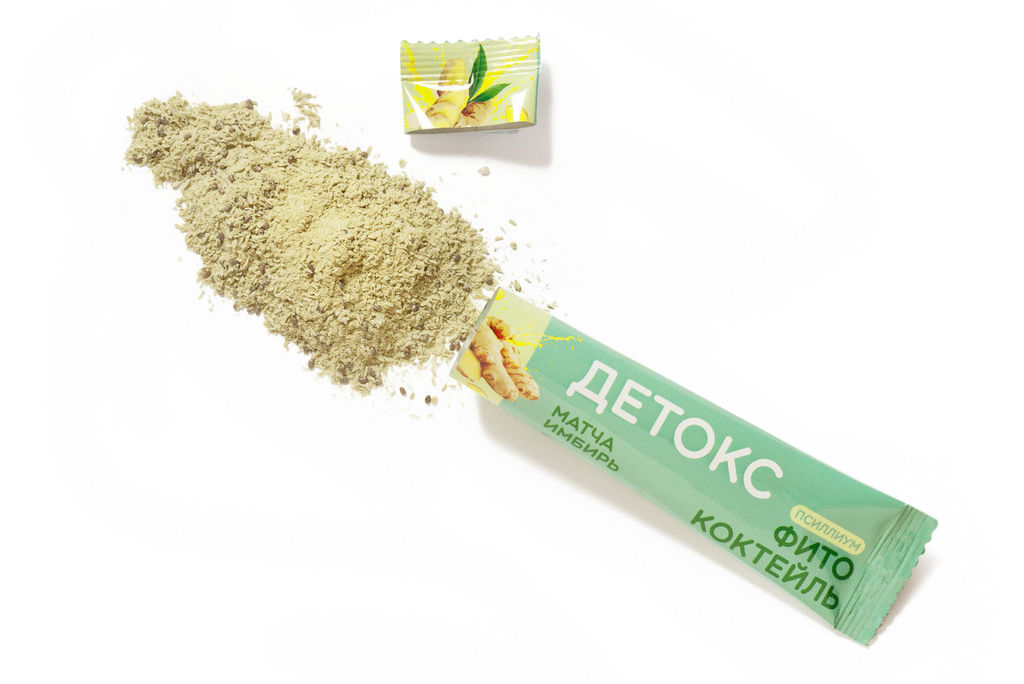 Фитококтейль "Детокс с псиллиумом", 5 стиков по 10 г Алфит 8475