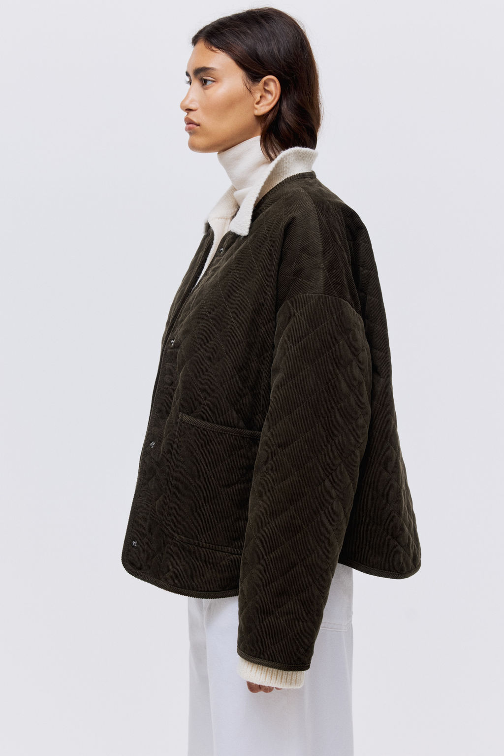 Chaqueta oversize de pana con dise?o guateado - H&m фото 6