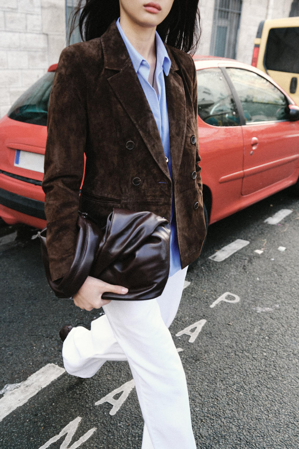 DOUBLE-BREASTED 100% LEATHER SUEDE BLAZER - Zara фото 11