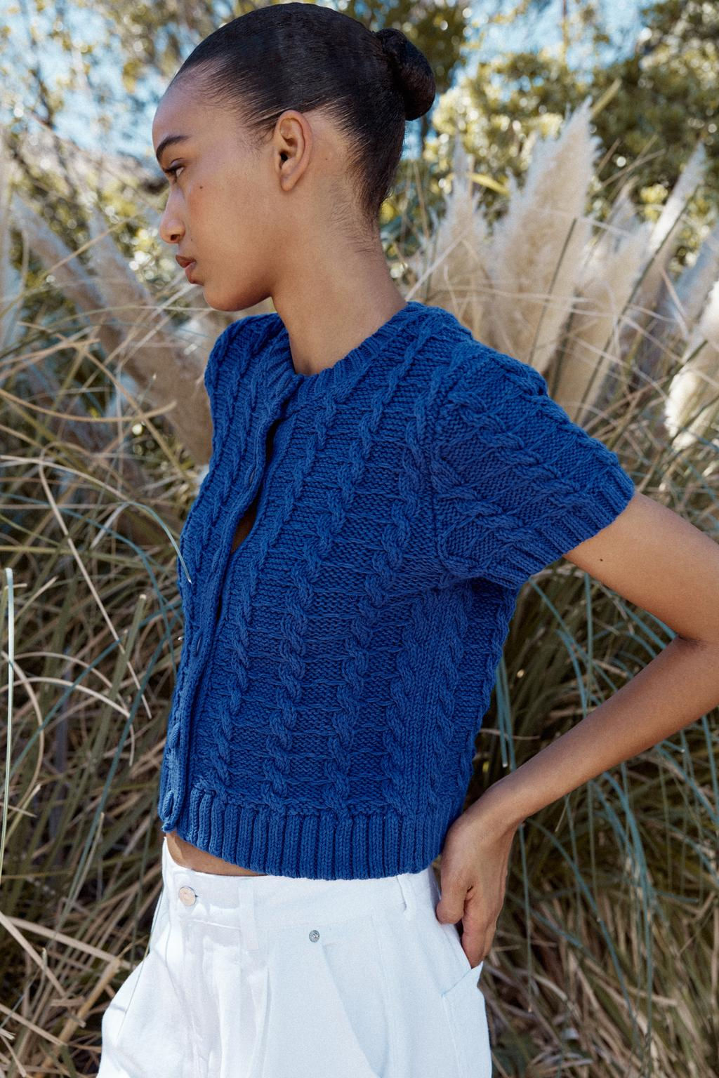 SHORT SLEEVE KNIT CARDIGAN - Zara фото 4