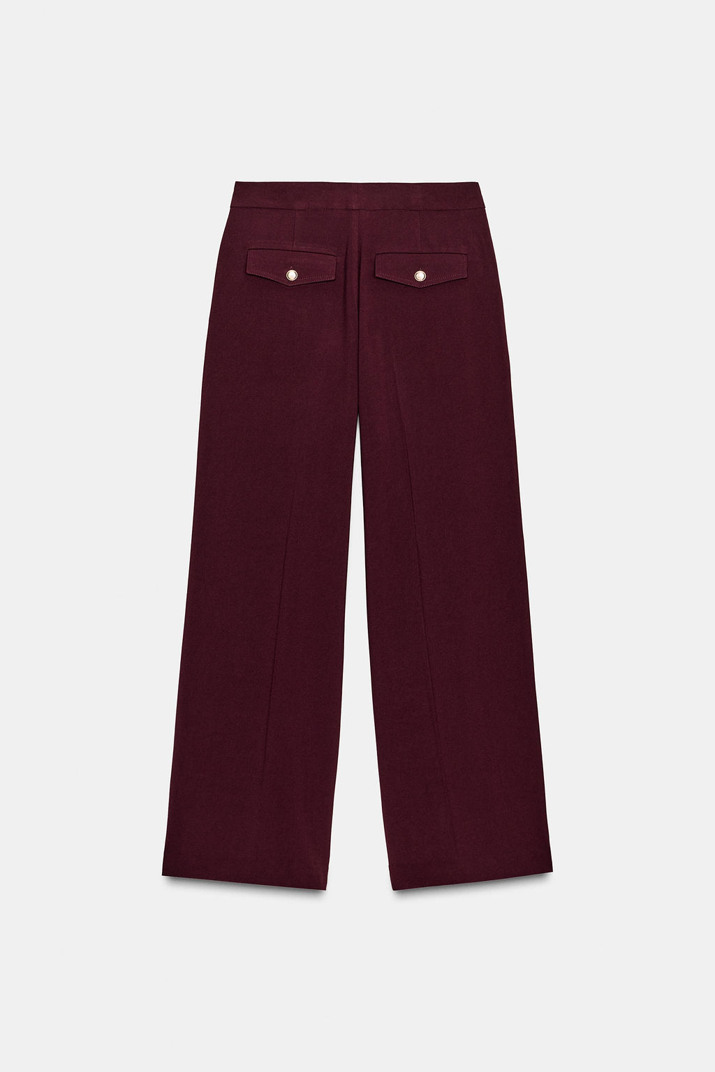 PANTAL?N ANCHO TIRO ALTO / Burgundy - Zara фото 8