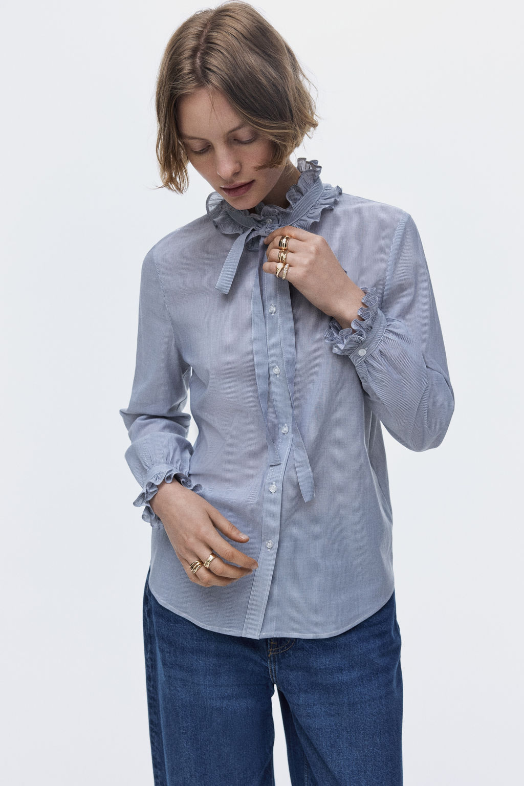 Blusa con ribetes de volante - H&m фото 5