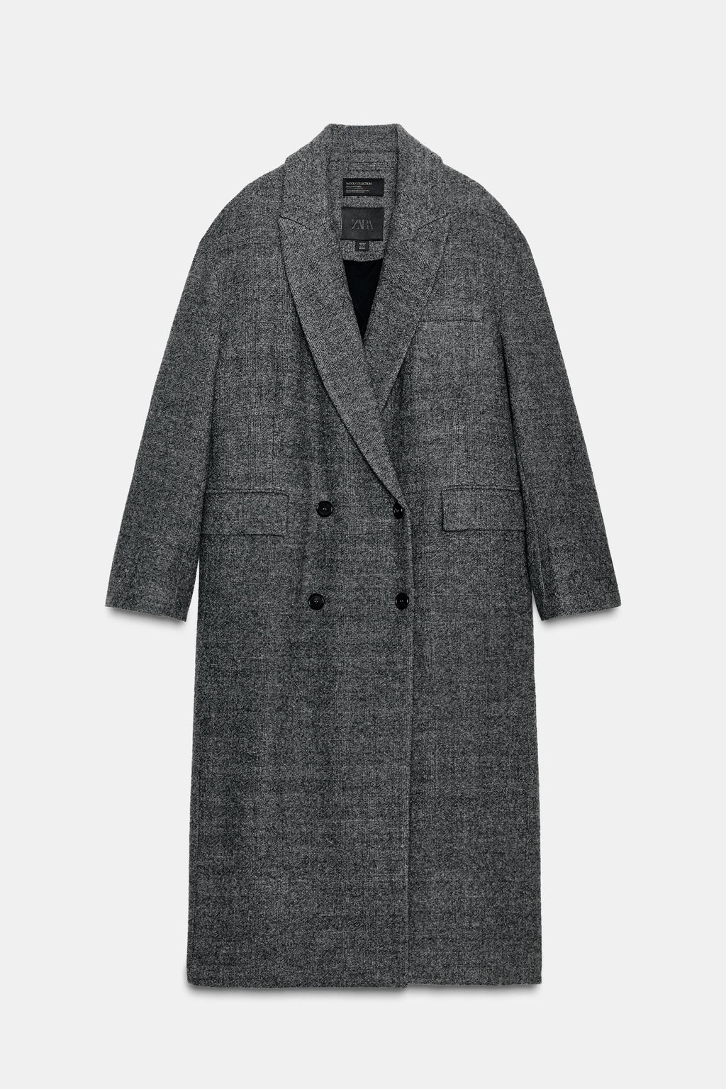 100% WOOL CHECK COAT ZW COLLECTION LIMITED EDITION - Zara фото 4