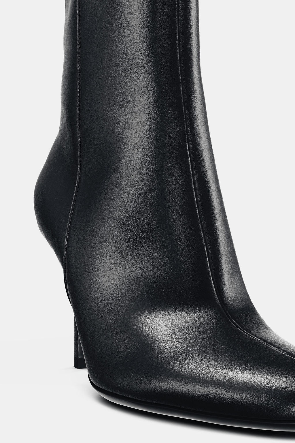 LEATHER HIGH-HEEL ANKLE BOOTS - Zara фото 7