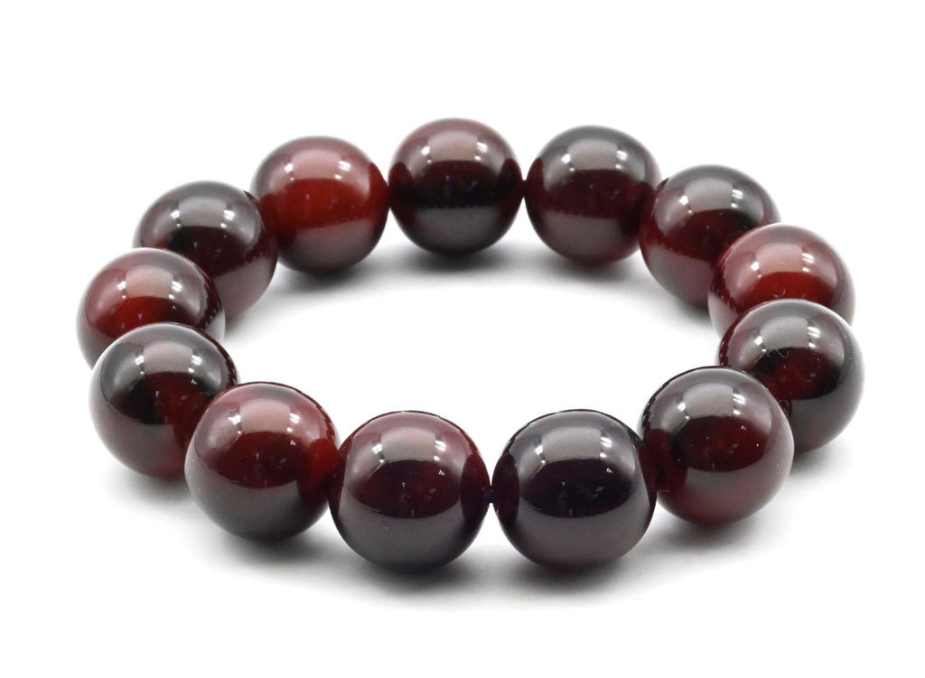 Браслет из полимера шарик 18мм цв.бордовый