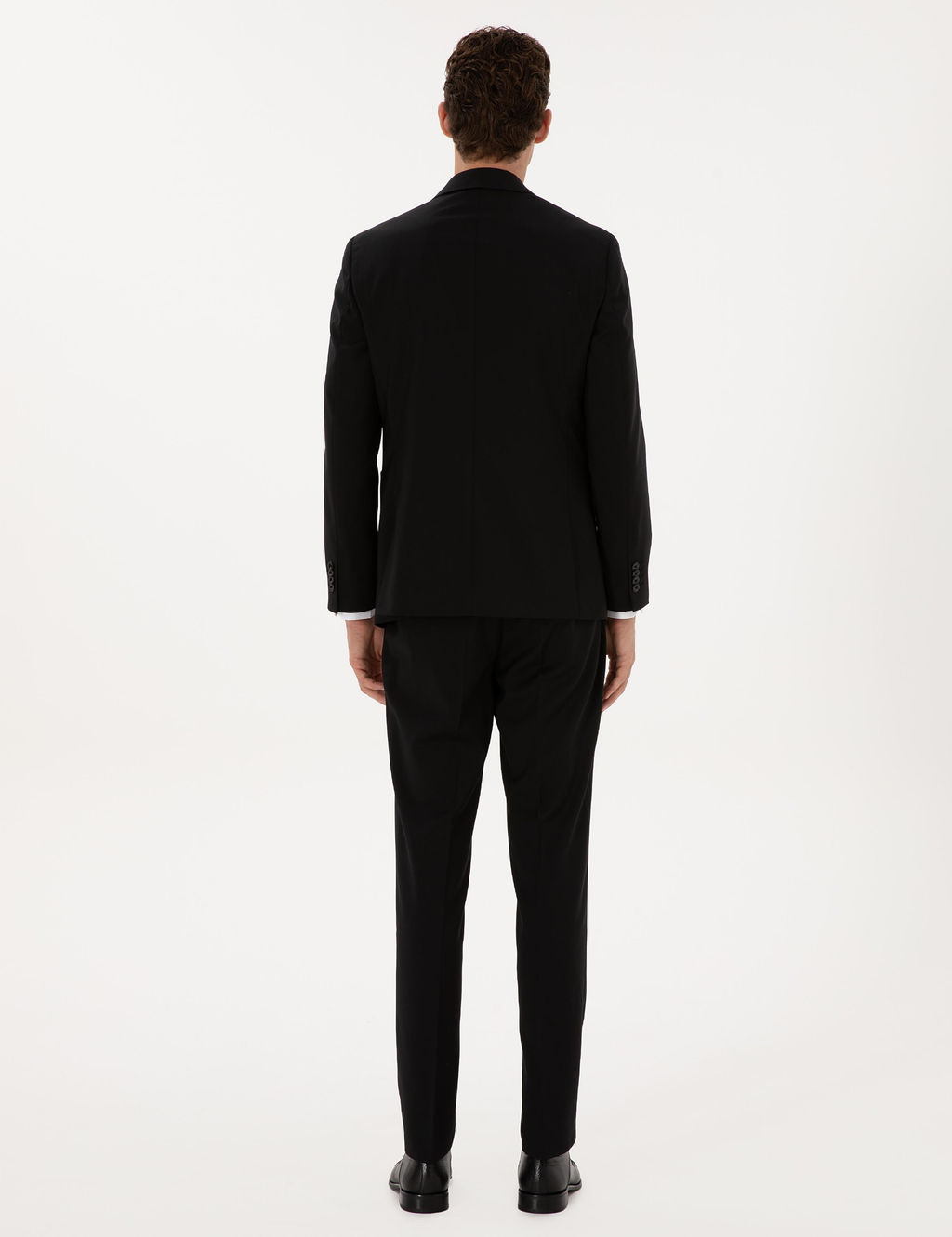Siyah Ex. Slim Fit %100 Y_n Kruvaze Tak_m Elbise