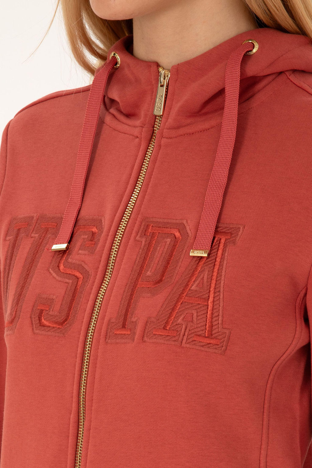 Kad_n Kiremit Fermuarl_ Kap__onlu Basic Sweatshirt - U.s. polo assn фото 7