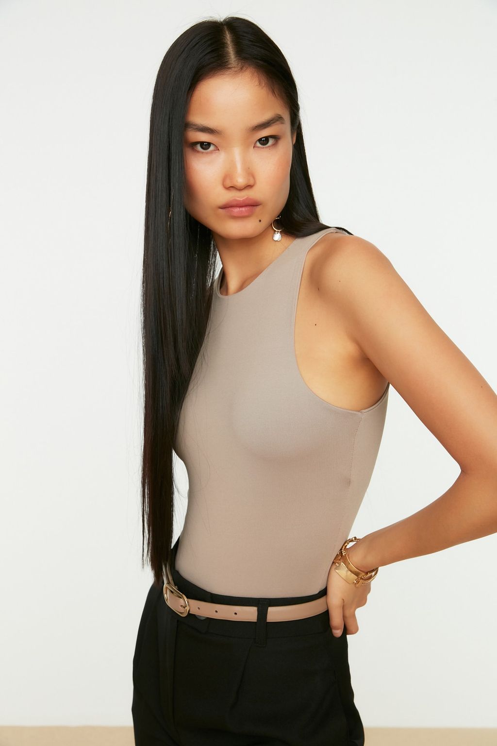 Vizon Halter Yaka Vucuda Oturan Esnek Alttan C?tc?tl? Orme Body TWOSS20BD0044