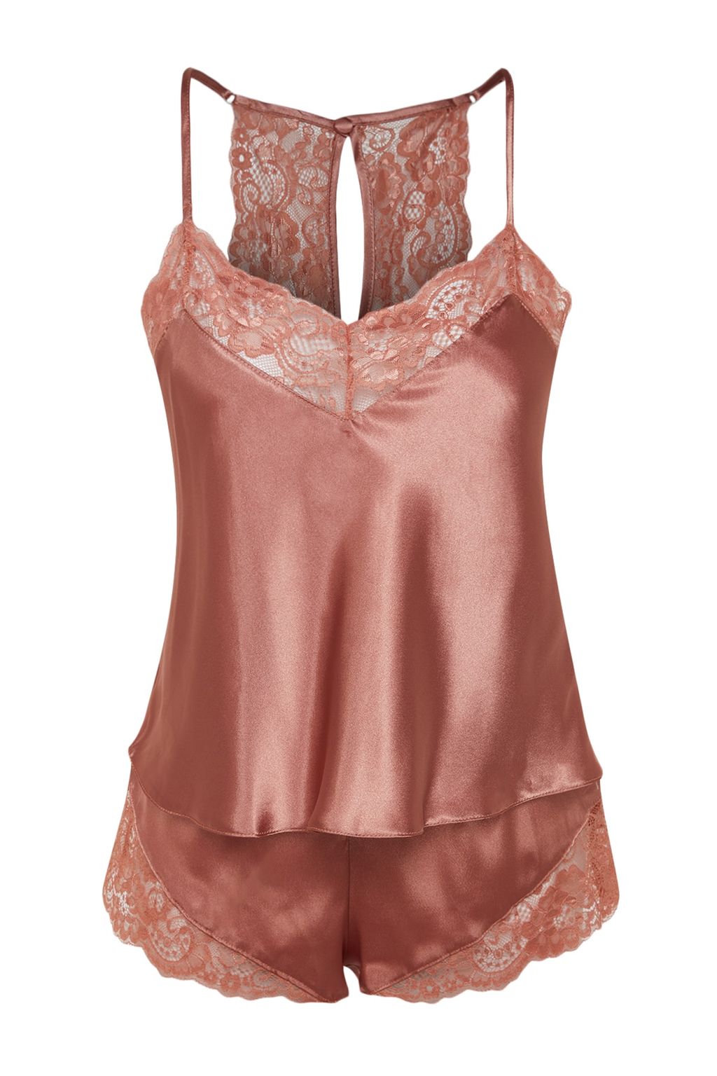 Trendyolmilla Siyah Dantelli Ip Ask?l? Saten Sortlu Dokuma Pijama Tak?m? THMSS22PT0269  фото 8