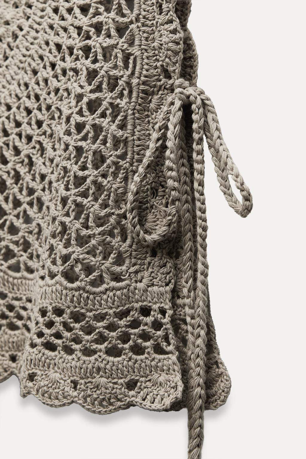 KNIT CROCHET TOP WITH TIES - Zara фото 8