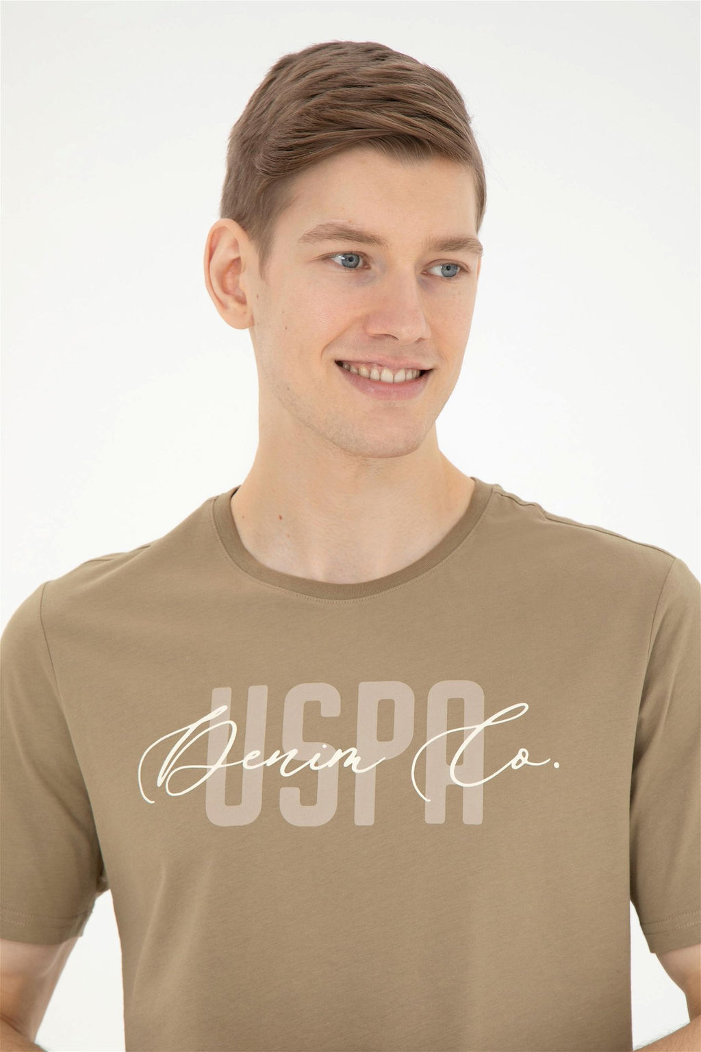 Футболка U.S. Polo Assn. мужская хаки хлопок  фото 2