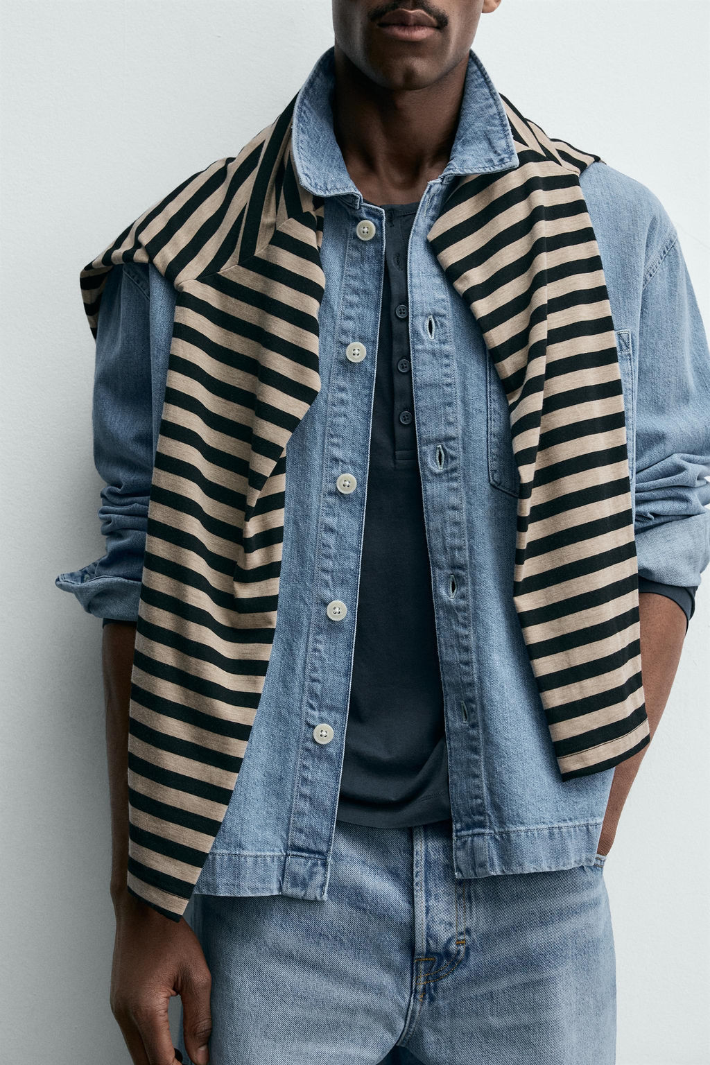 CAMISA DENIM BOXY FIT / Azul medio - Zara фото 6