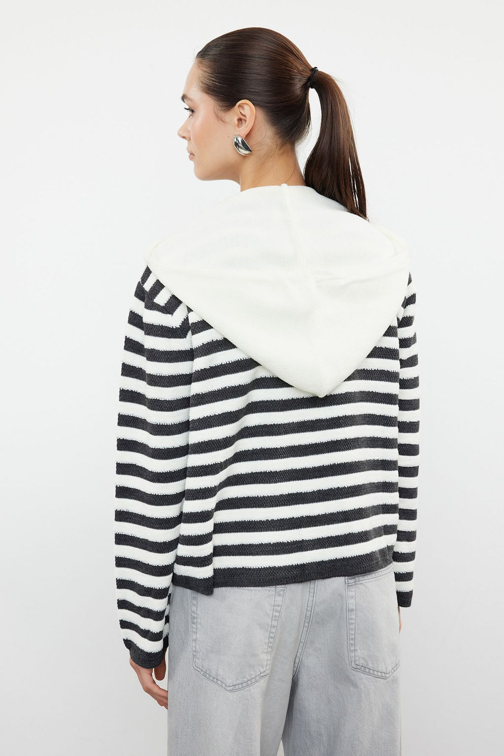 Antrasit Kapusonlu Triko H?rka TWOAW25HI00070 - Trendyolmilla фото 6