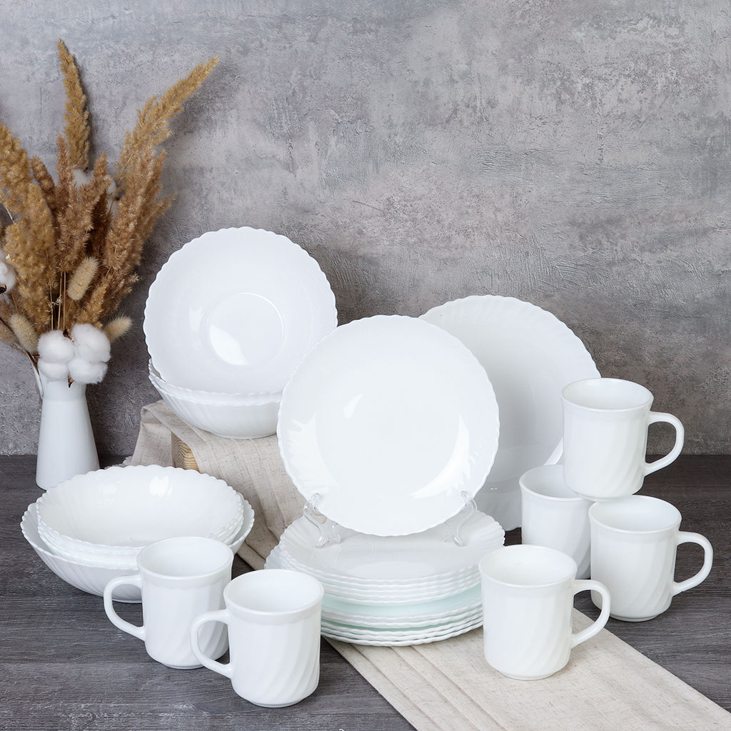 Столовый набор 25 предметов с кружками Классика / GRAY-19/758578 (WHITE) /уп 2/ - Галеонтрейд фото 5