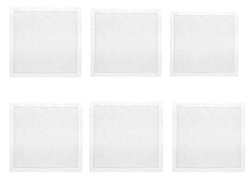 01с-44ЯК Комплект салфеток из 6 шт 45*45 "Овальная" цв. белый