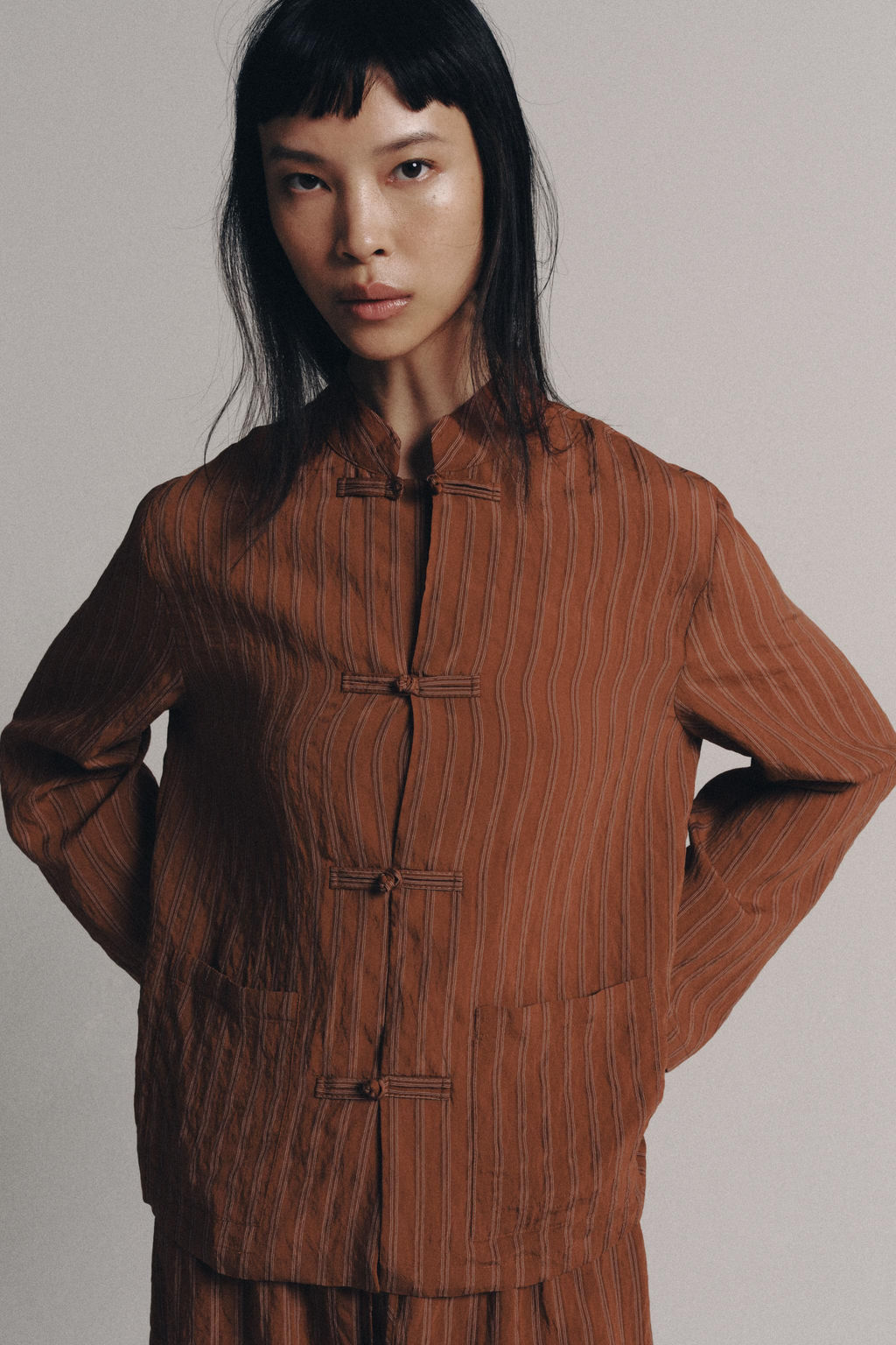CAMISA RAYAS ALAMARES ZW COLLECTION / Naranja quemado - Zara фото 2