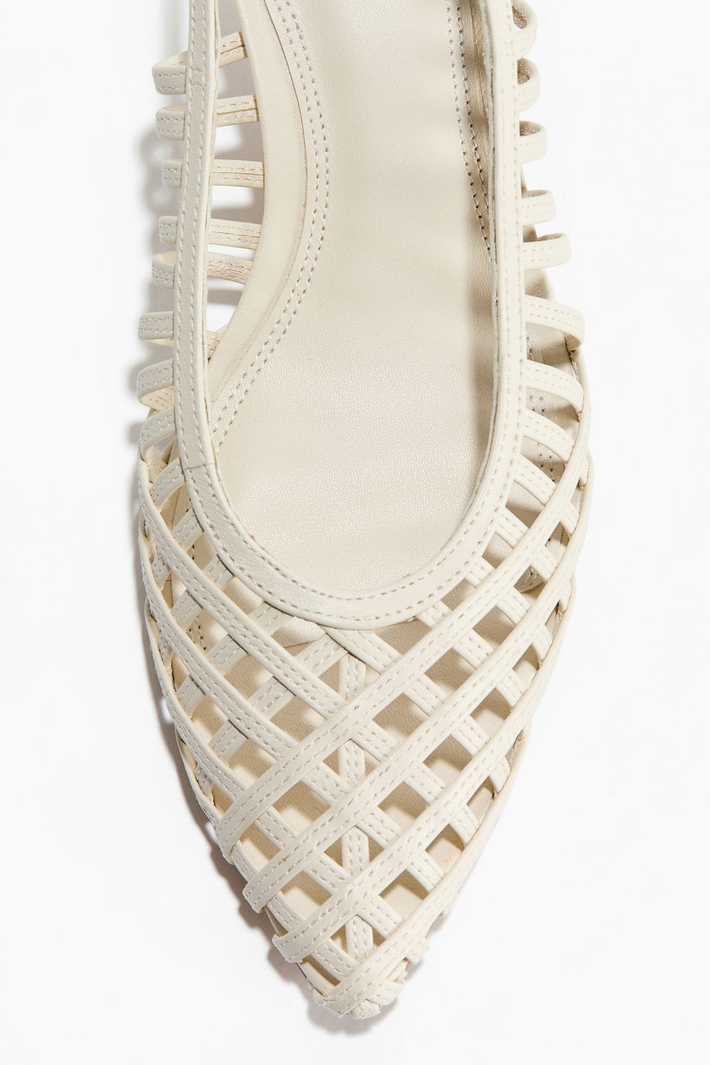 Kitten-heeled leather slingbacks - H&m фото 4